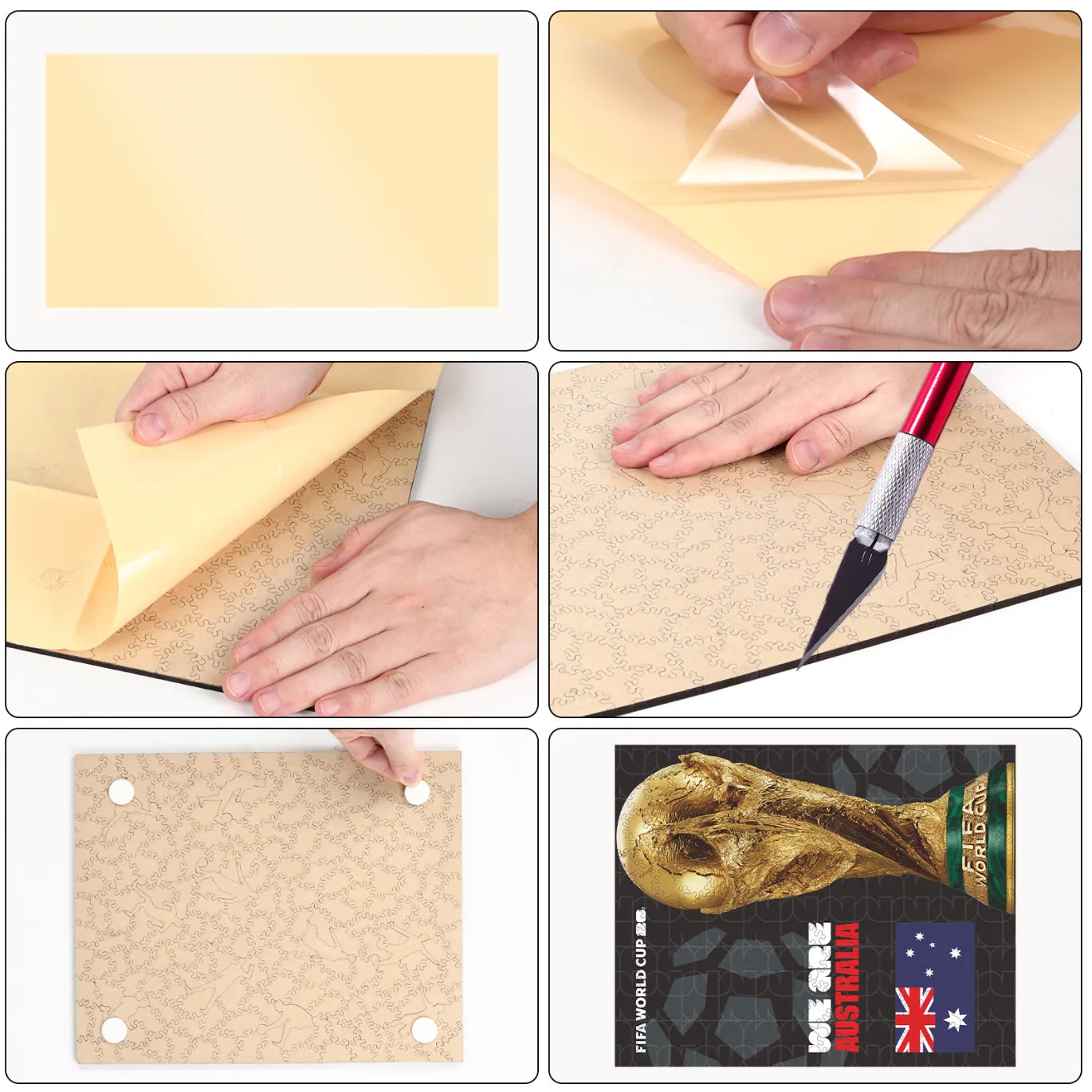 FIFA World Cup 2026 Trophy Poster Australia 200-Piece Wooden Puzzle | Officially Licensed Australia Gift