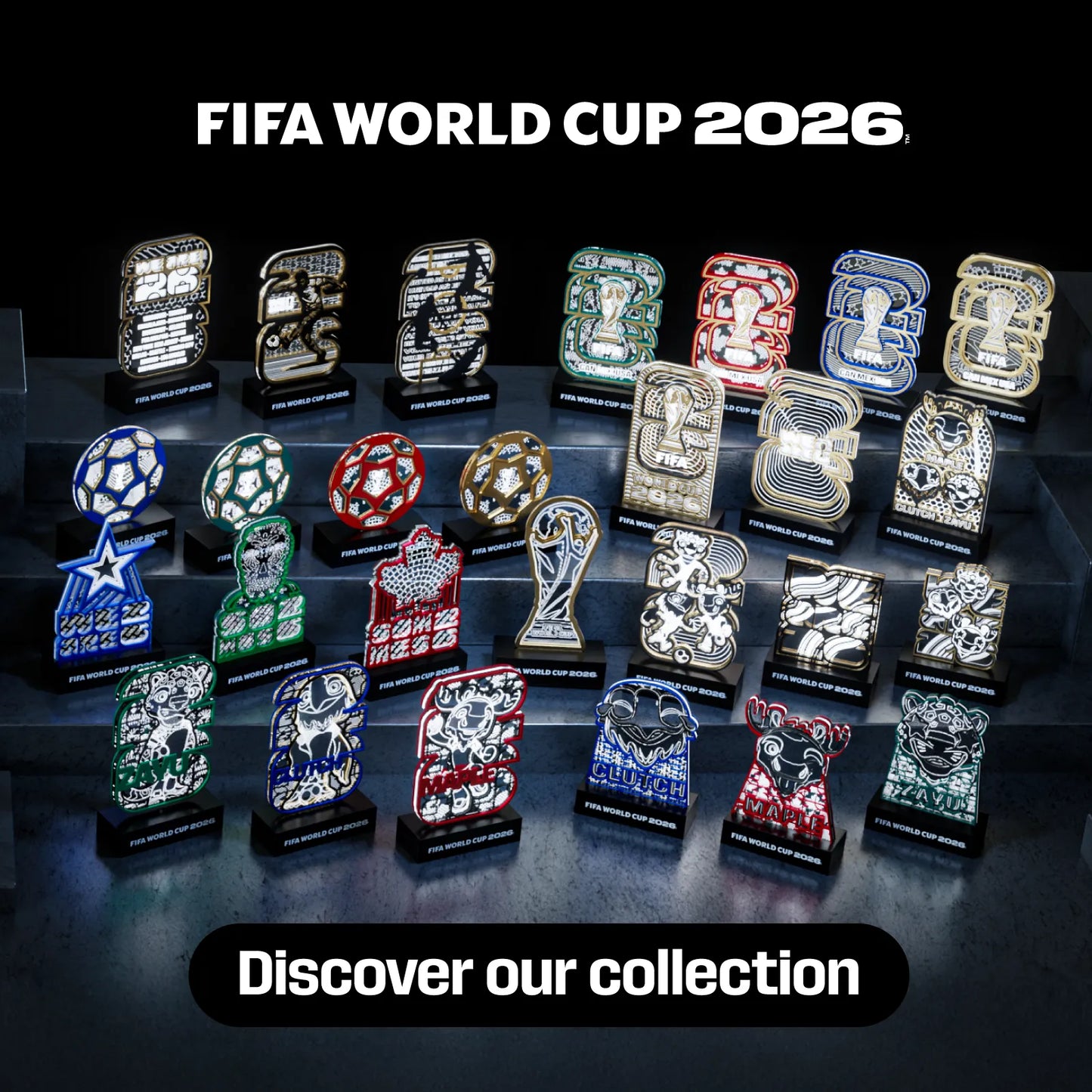 World Cup 2026 Clutch Mascot, FIFA Wooden Art Night Light