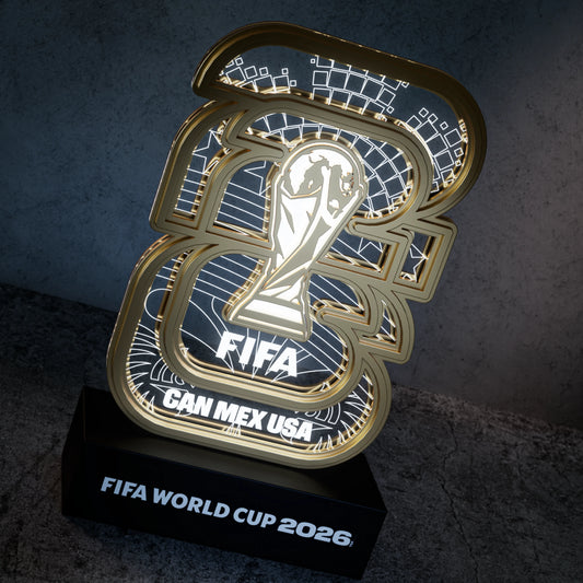 FIFA World Cup 2026 3D LED Night Light – Layered Wooden Trophy Lamp