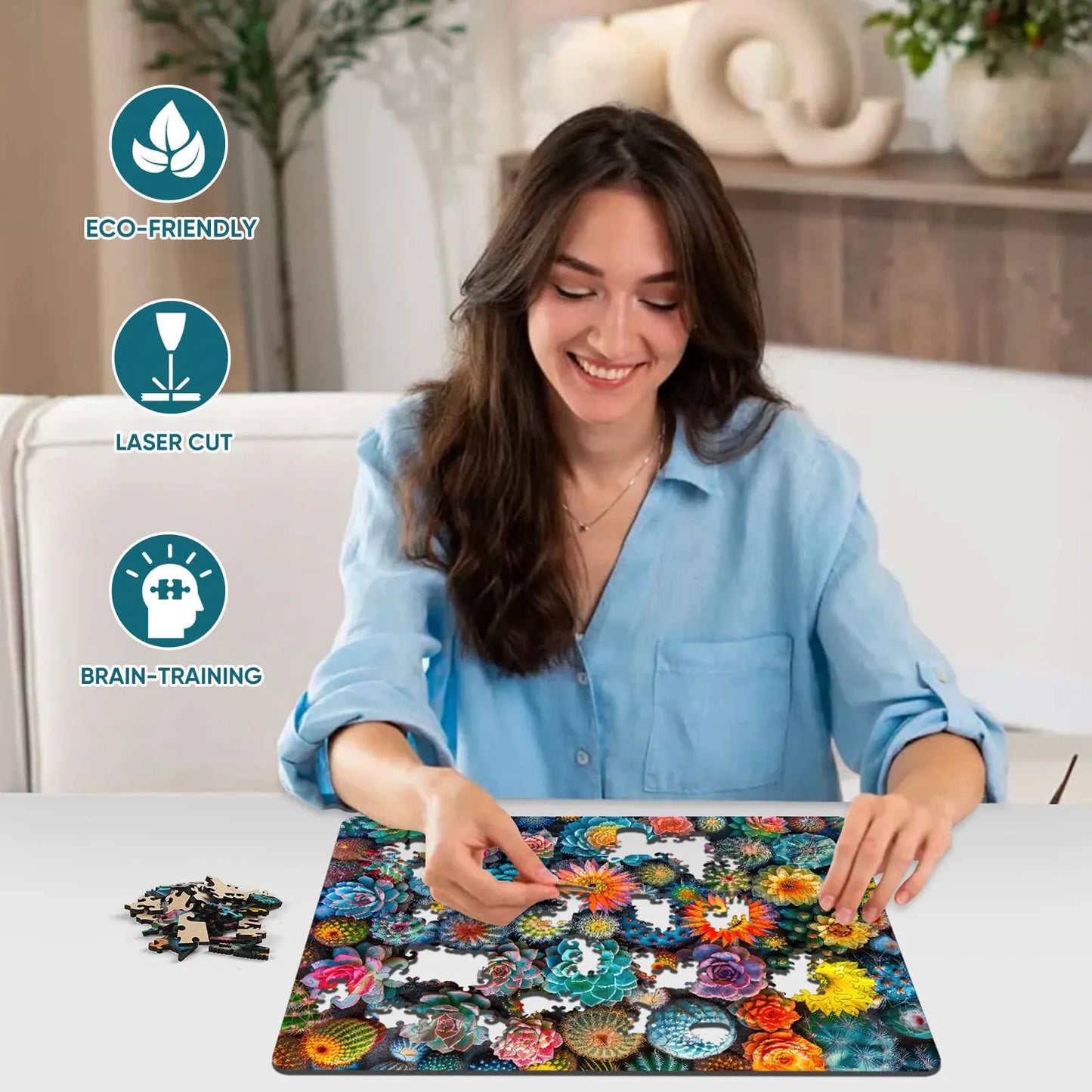 Cactus World, Wooden Jigsaw Puzzles