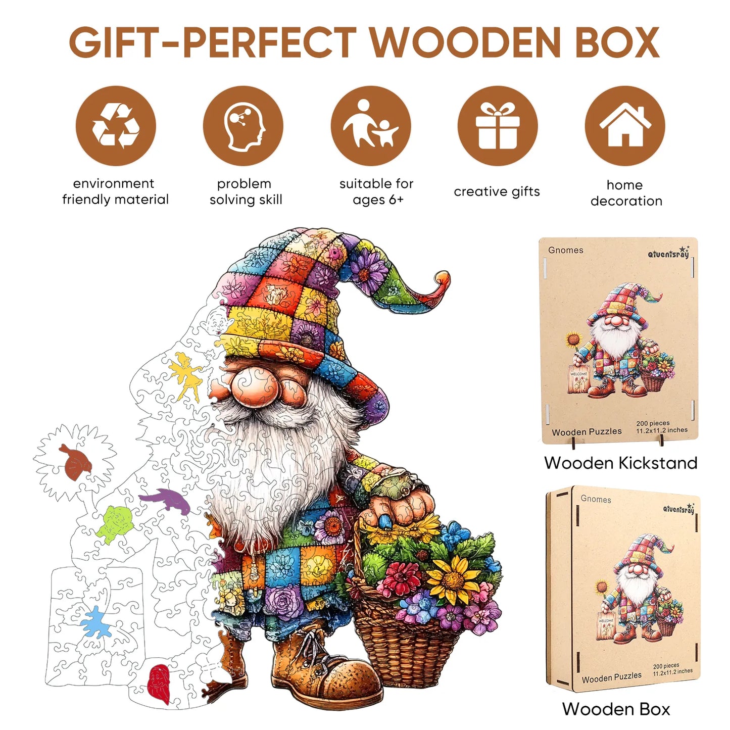 Gnomes, Wooden Jigsaw Puzzles
