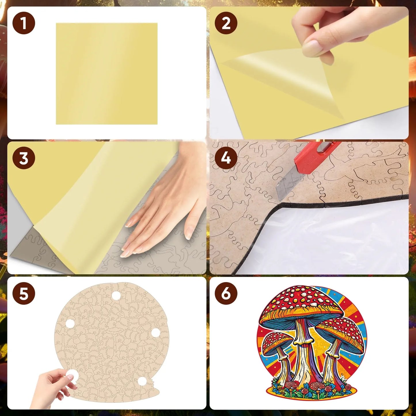 Mushroom, Wooden Jigsaw Puzzles