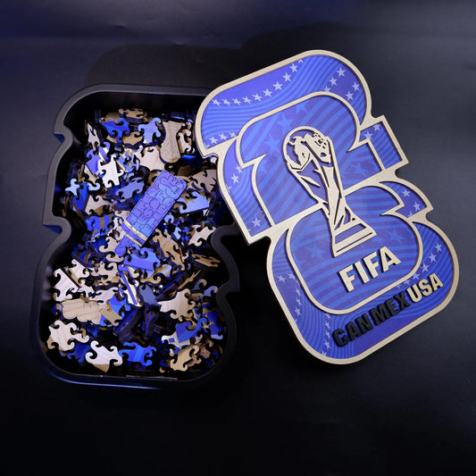FIFA World Cup 2026 USA Host Logo Luxury 300-Piece Wooden Puzzle | Premium Officially Licensed Collectible Gift