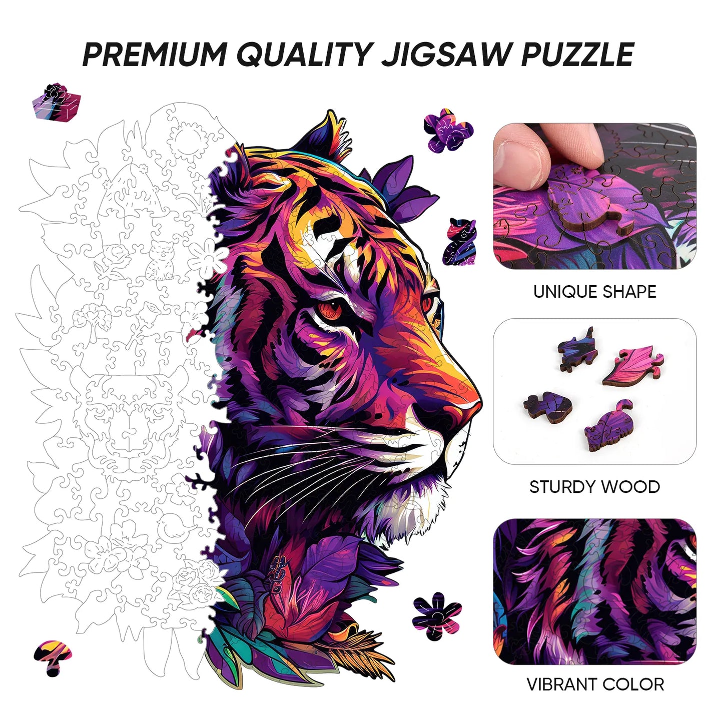 Tiger, Wooden Jigsaw Puzzles
