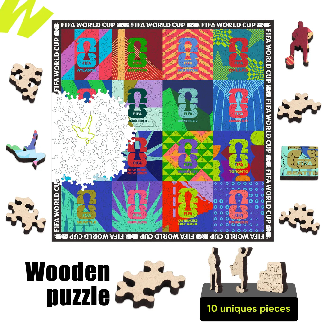 World Cup 2026 Host Cities Mosaic, FIFA Jigsaw Puzzle