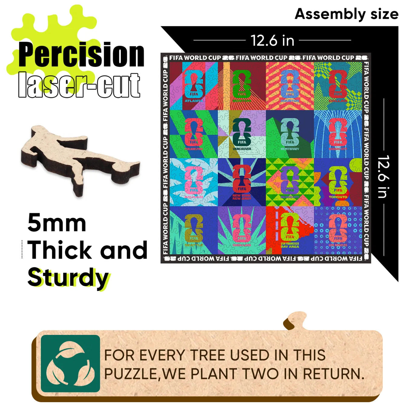 World Cup 2026 Host Cities Mosaic, FIFA Jigsaw Puzzle