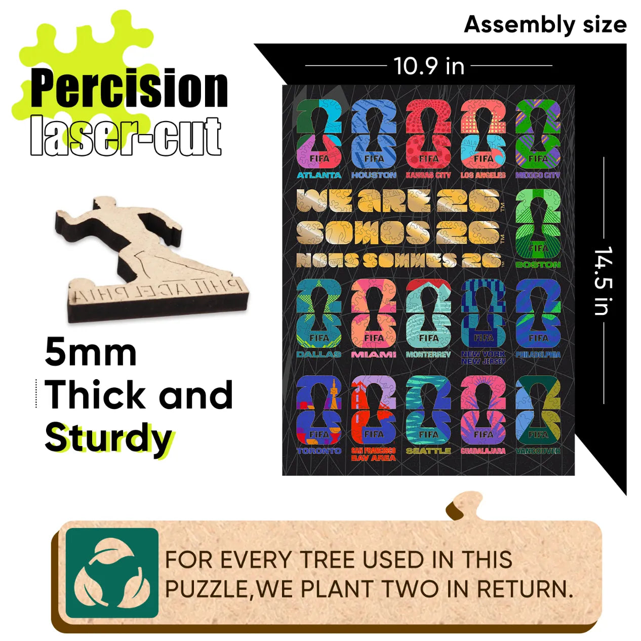 World Cup 2026 Host Cities Emblems, FIFA Jigsaw Puzzle