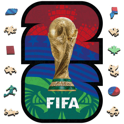 World Cup 2026 Host Countries Poster with Trophy, FIFA Jigsaw Puzzle