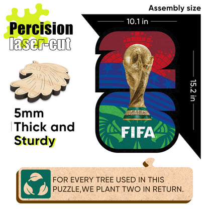 World Cup 2026 Host Countries Poster with Trophy, FIFA Jigsaw Puzzle