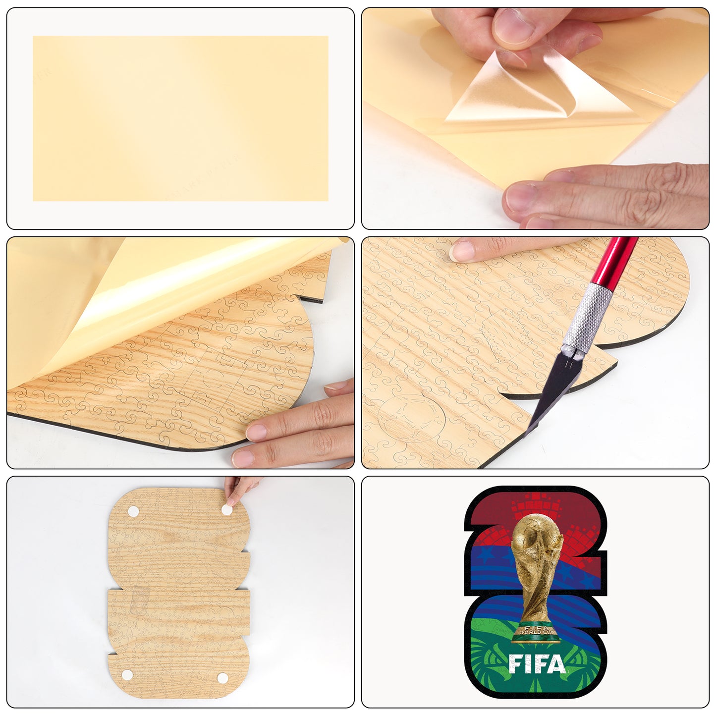 World Cup 2026 Host Countries Poster with Trophy, FIFA Jigsaw Puzzle