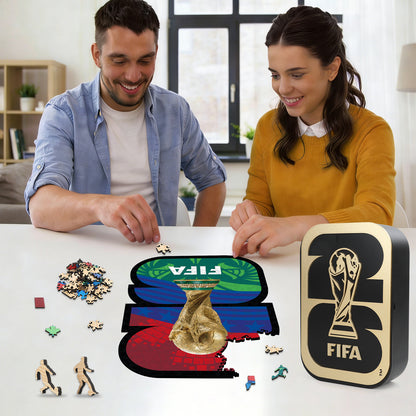 World Cup 2026 Host Countries Poster with Trophy, FIFA Jigsaw Puzzle