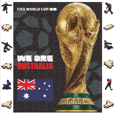 FIFA World Cup 2026 Trophy Poster Australia 200-Piece Wooden Puzzle | Officially Licensed Australia Gift