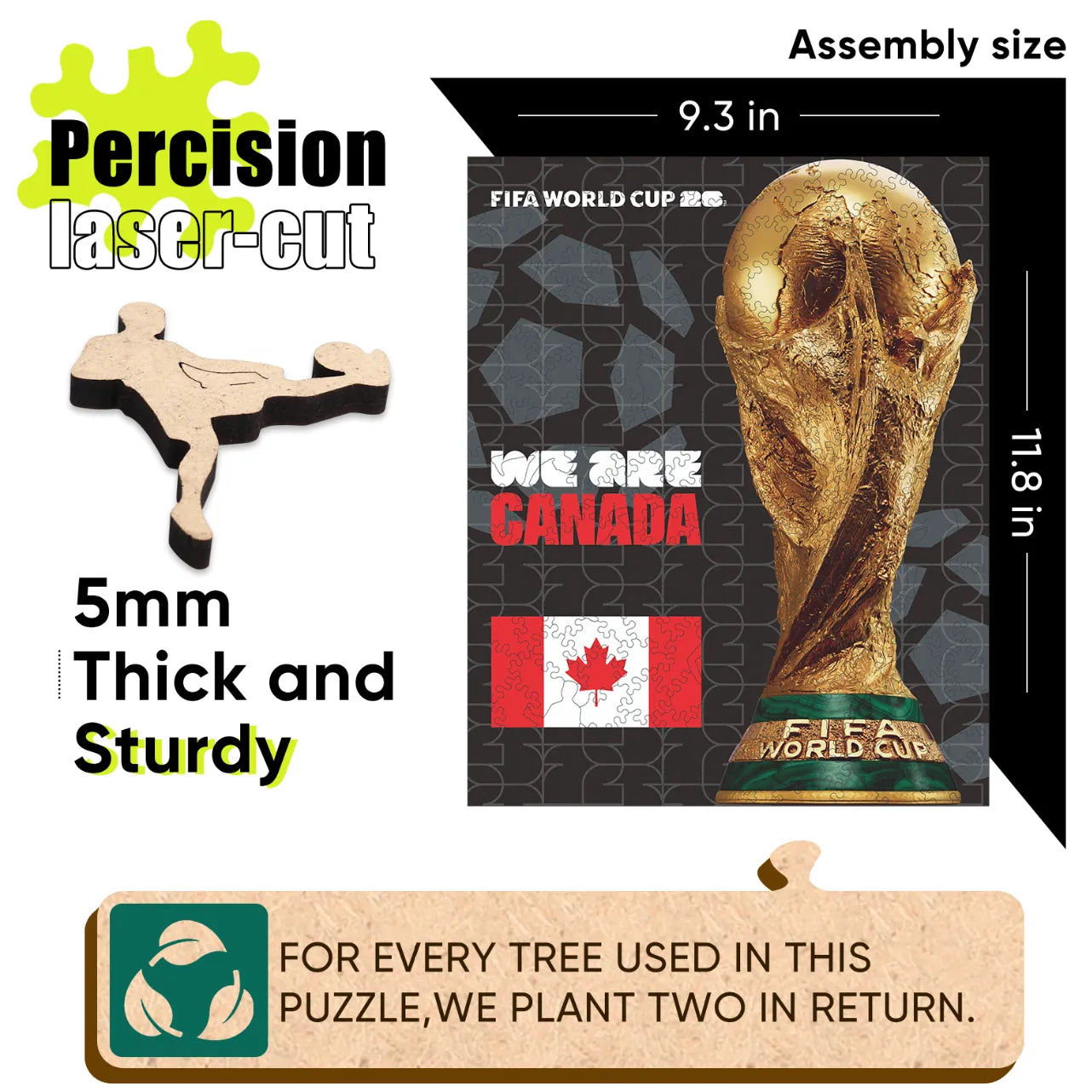 World Cup 2026 Trophy Poster Canada, FIFA Jigsaw Puzzle