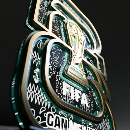 World Cup 2026 Mexico Logo, FIFA Wooden Art Night Light