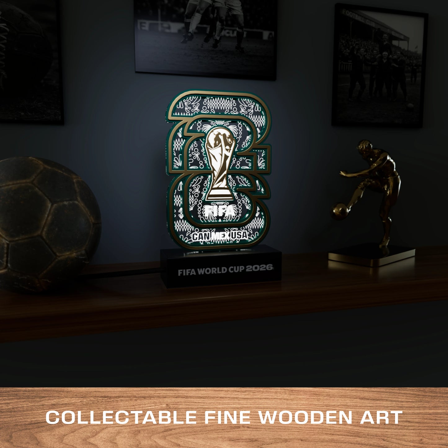 World Cup 2026 Time to Shine, FIFA Wooden Art Night Light