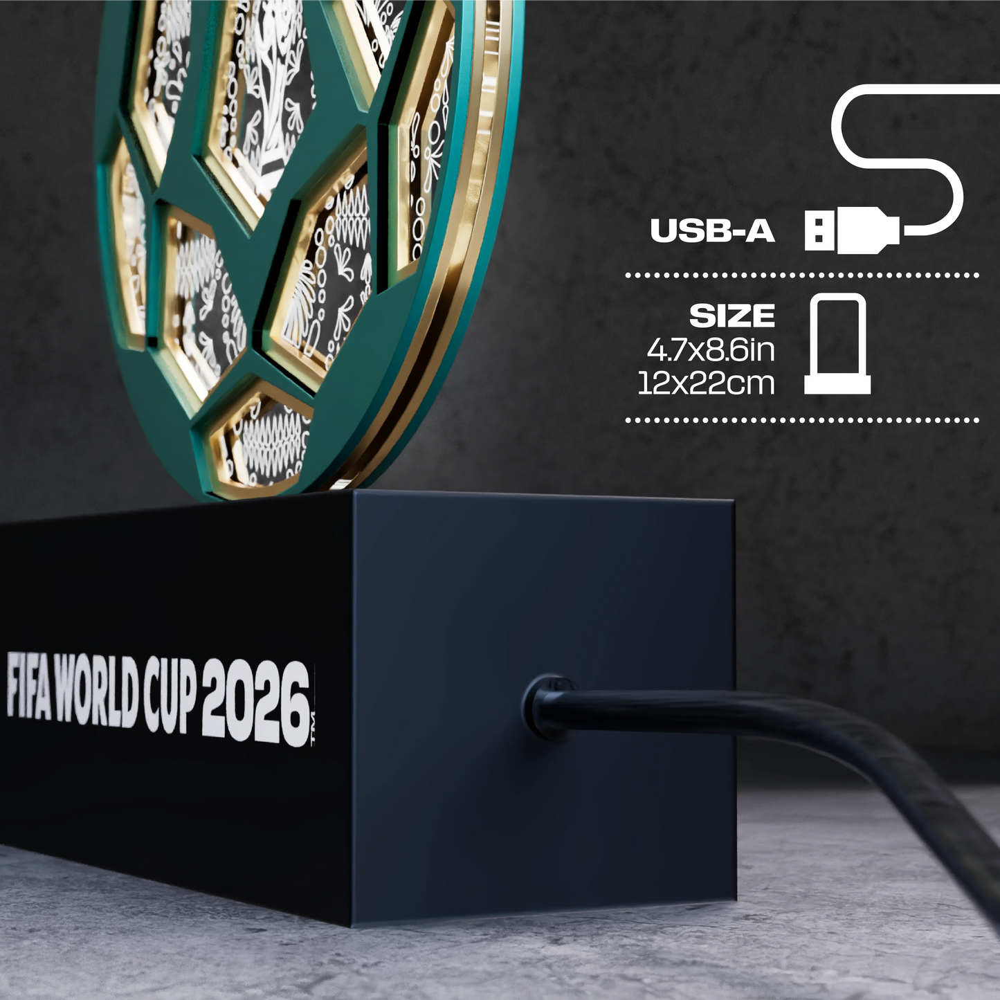 World Cup 2026 Mexico Ball, FIFA Wooden Art Night Light