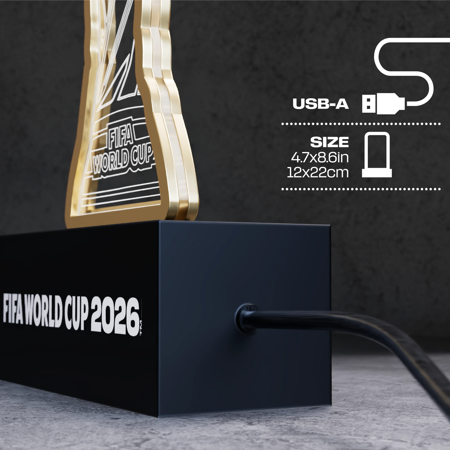 FIFA World Cup 2026 Official Trophy 3D LED Lamp | Layered Wooden Night Light Gift