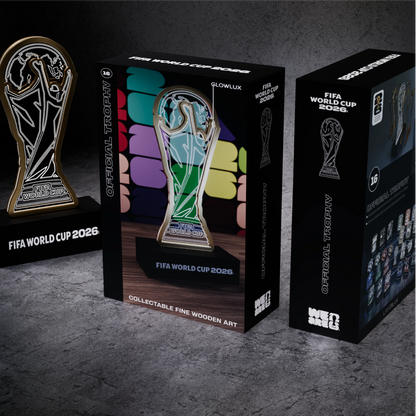 FIFA World Cup 2026 Official Trophy 3D LED Lamp | Layered Wooden Night Light Gift