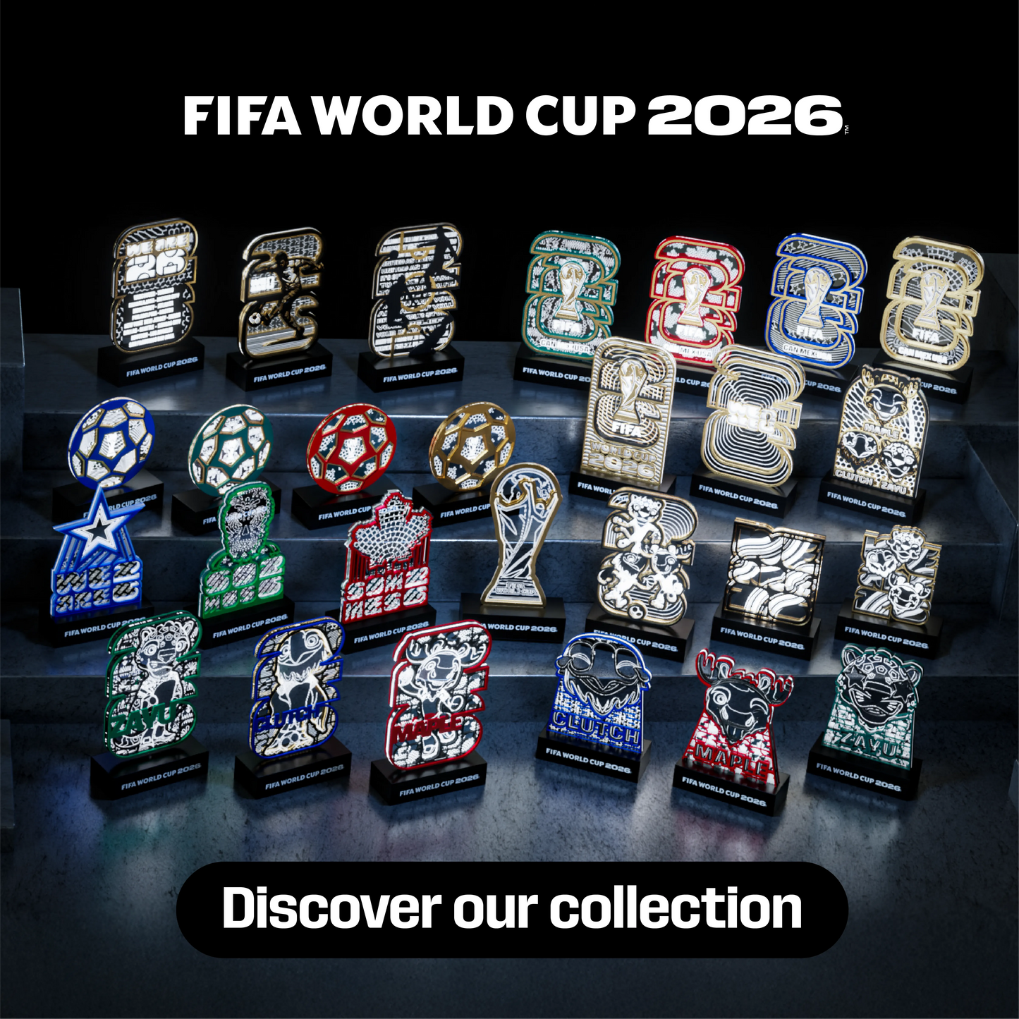 FIFA World Cup 2026 Official Trophy 3D LED Lamp | Layered Wooden Night Light Gift