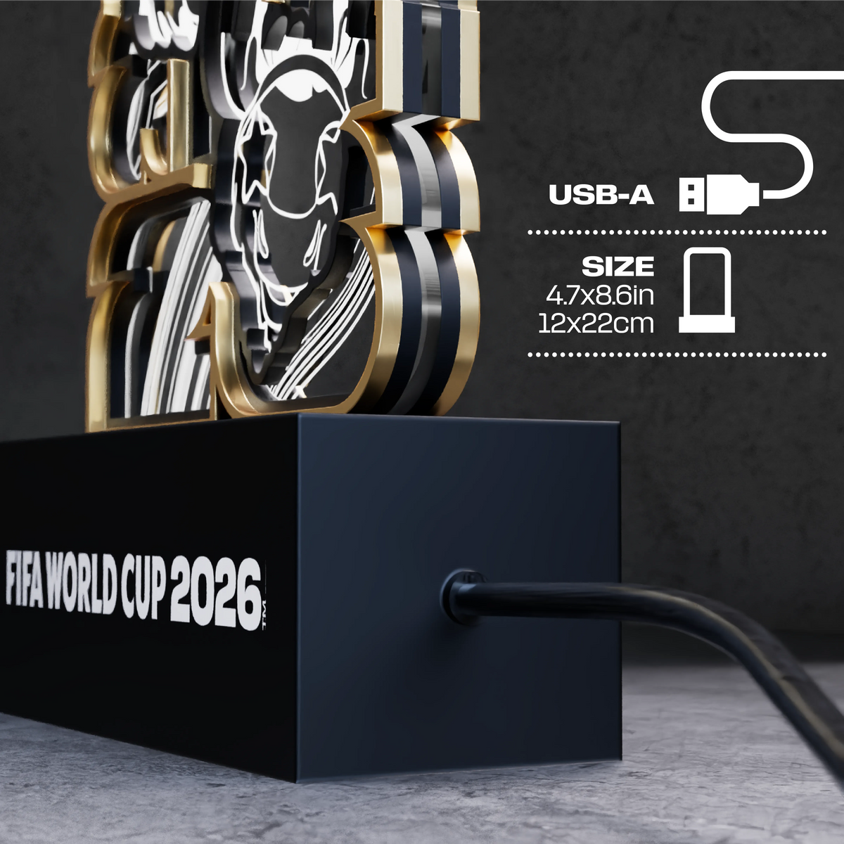 Fifa Cwc Leds FIFA 2026 Mascots 3D LED Lamp | WoodAha