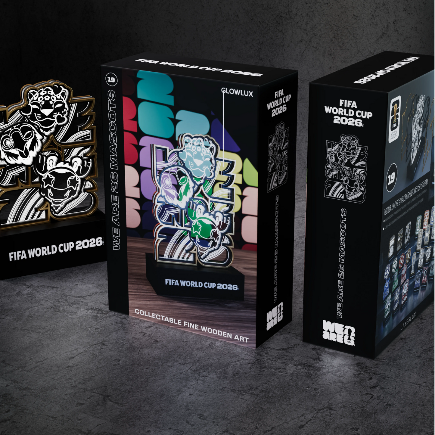 World Cup 2026 We are 26 Mascots, FIFA Wooden Art Night Light