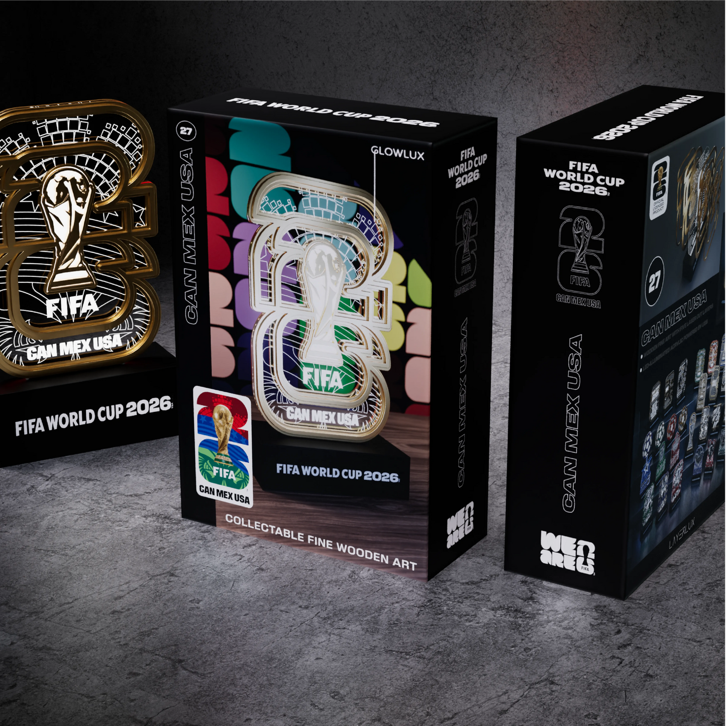 World Cup 2026 We are 26 Trophy, FIFA Wooden Art Night Light