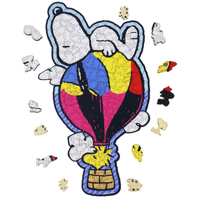 Snoopy Balloon Ride Wooden Jigsaw Puzzle – 200 Pieces, Officially Licensed Peanuts Gift