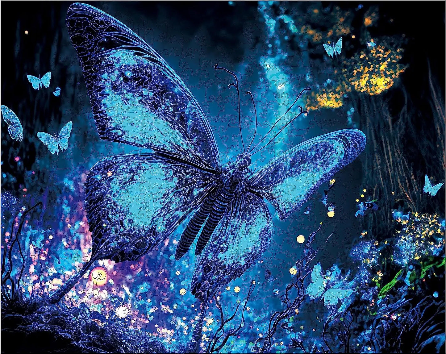 Fluorescent Butterfly A, Wooden Jigsaw Puzzles