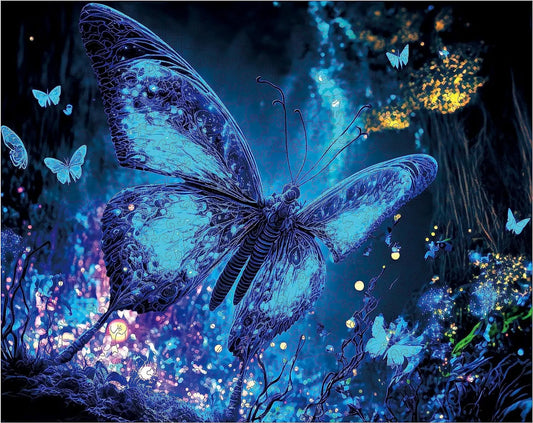 Fluorescent Butterfly A, Wooden Jigsaw Puzzles