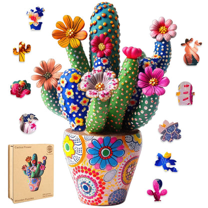 Cactus Flower, Wooden Jigsaw Puzzles