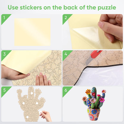 Cactus Flower, Wooden Jigsaw Puzzles