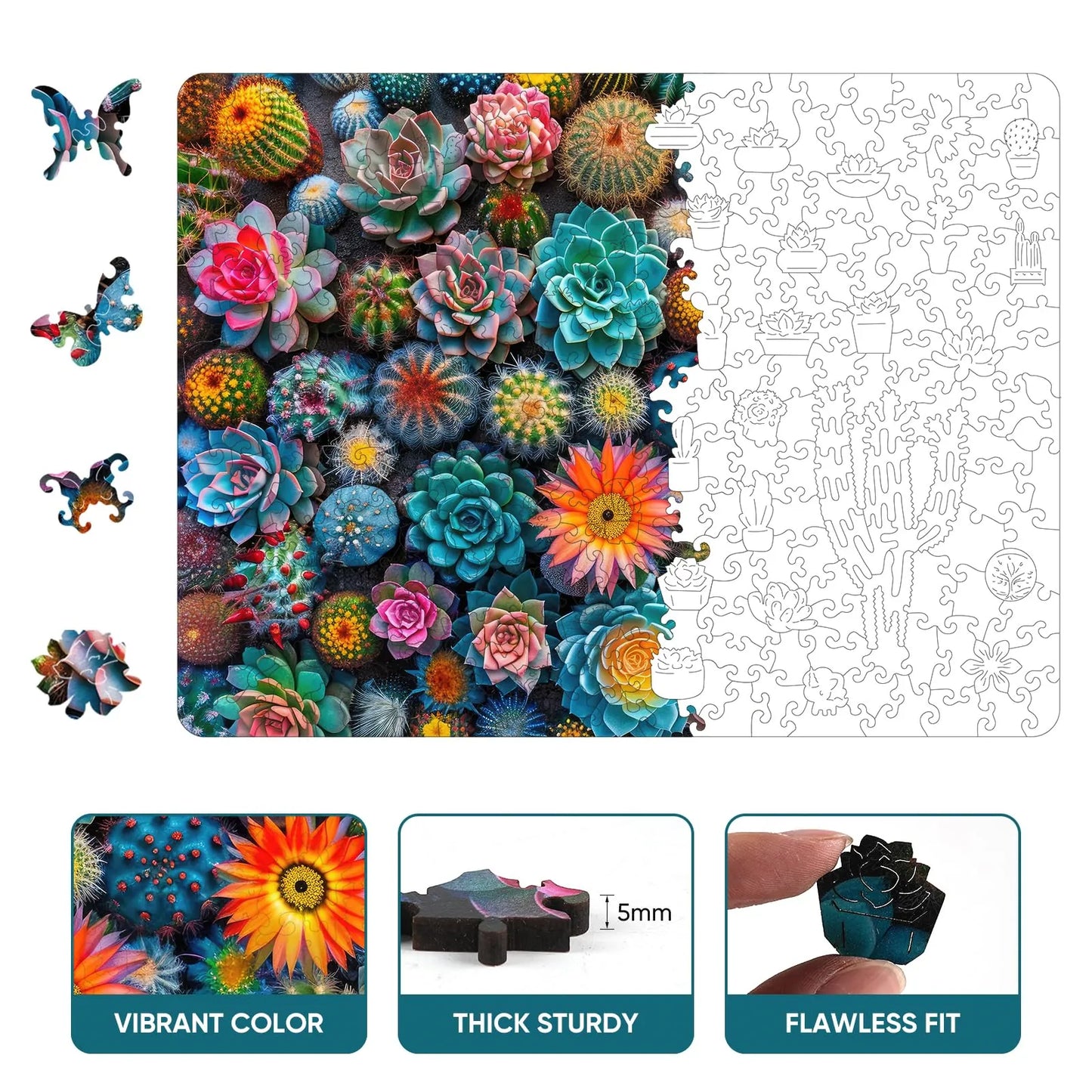 Cactus World, Wooden Jigsaw Puzzles
