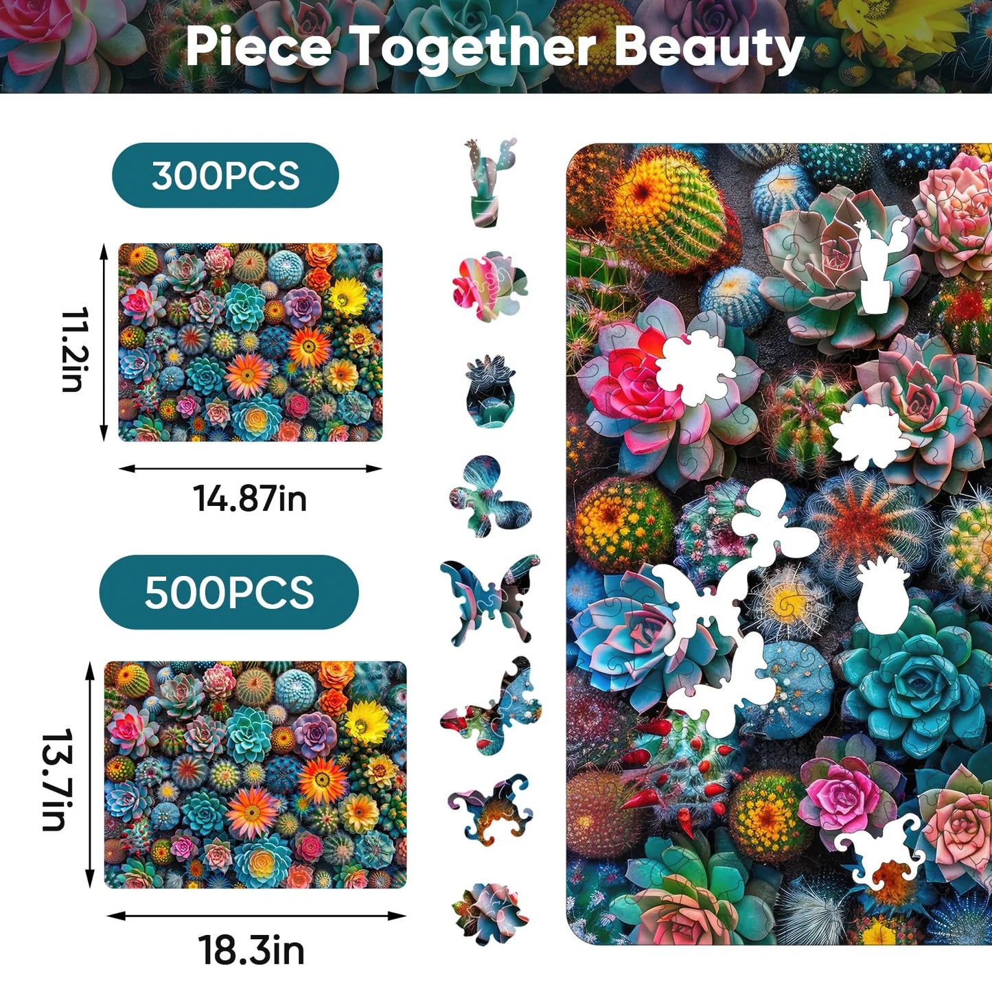 Cactus World, Wooden Jigsaw Puzzles