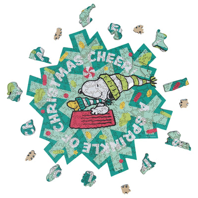 Snoopy Christmas Cheer Wooden Jigsaw Puzzle – Officially Licensed, 200 Unique Pieces | WoodLux