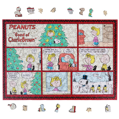 Snoopy Christmas Comic Wooden Jigsaw Puzzle | 300 Pieces, 5mm Thick | Peanuts Licensed
