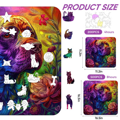 Colored Dog, Wooden Jigsaw Puzzles