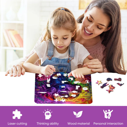 Colored Dog, Wooden Jigsaw Puzzles