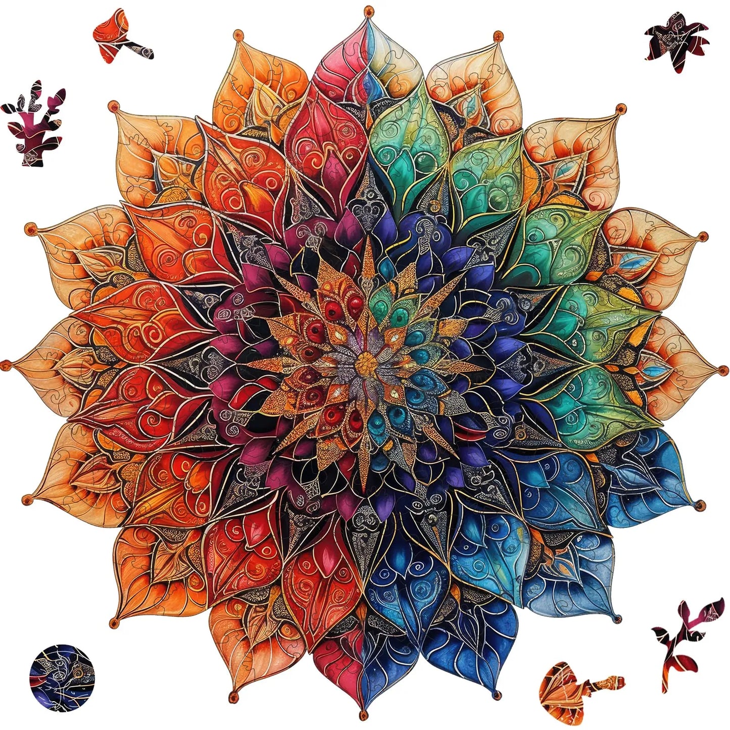 Colorful Mandala,  Wooden Jigsaw Puzzles