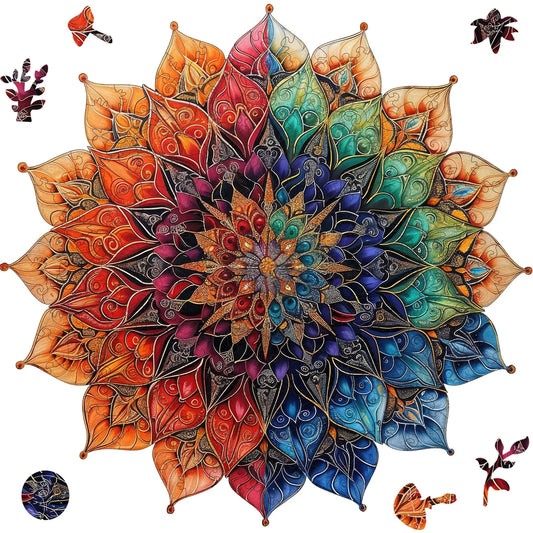 Colorful Mandala,  Wooden Jigsaw Puzzles