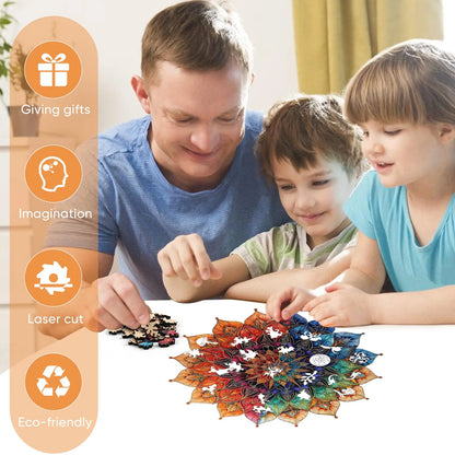 Colorful Mandala,  Wooden Jigsaw Puzzles