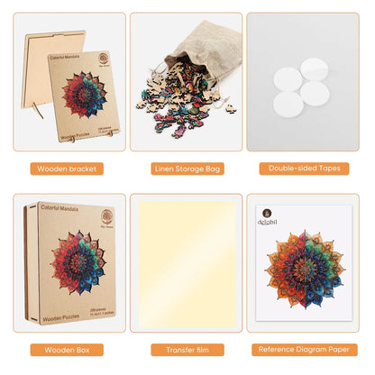 Colorful Mandala,  Wooden Jigsaw Puzzles