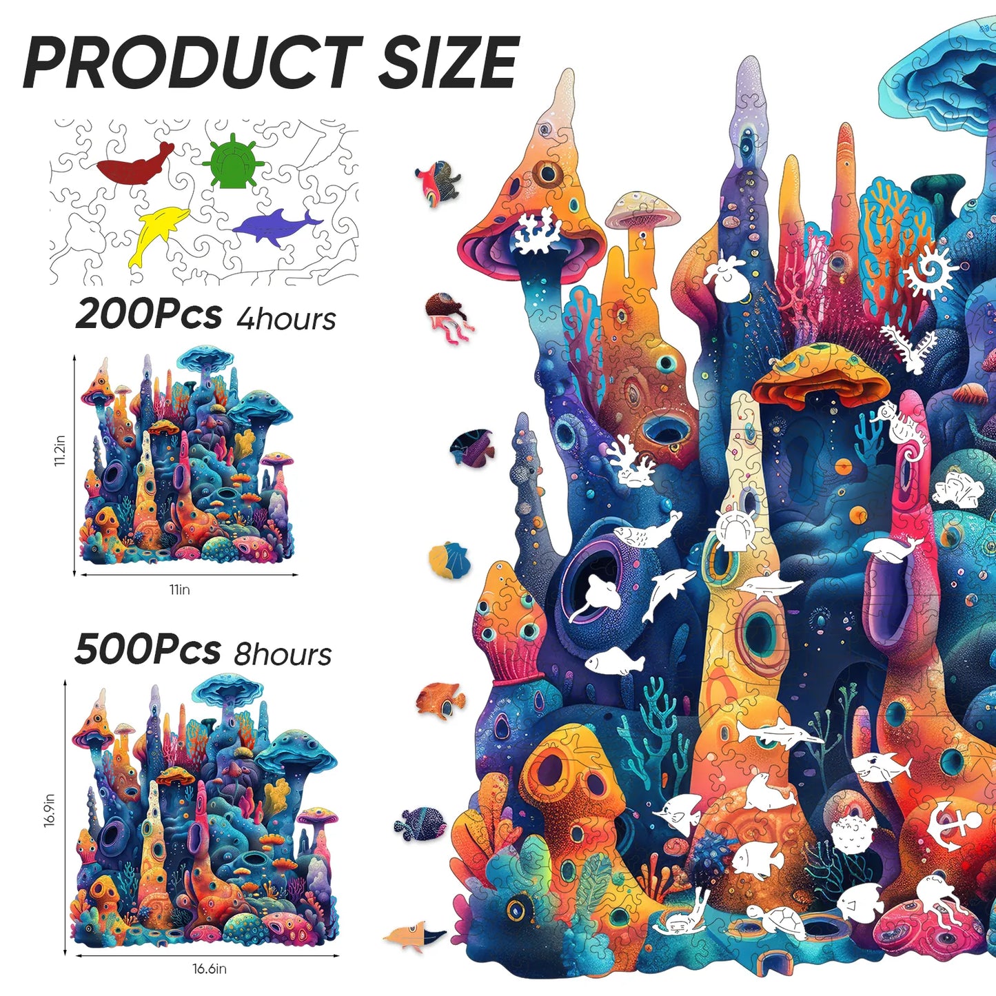 Coral, Wooden Jigsaw Puzzles