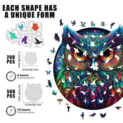 Cute Owl, Wooden Jigsaw Puzzles