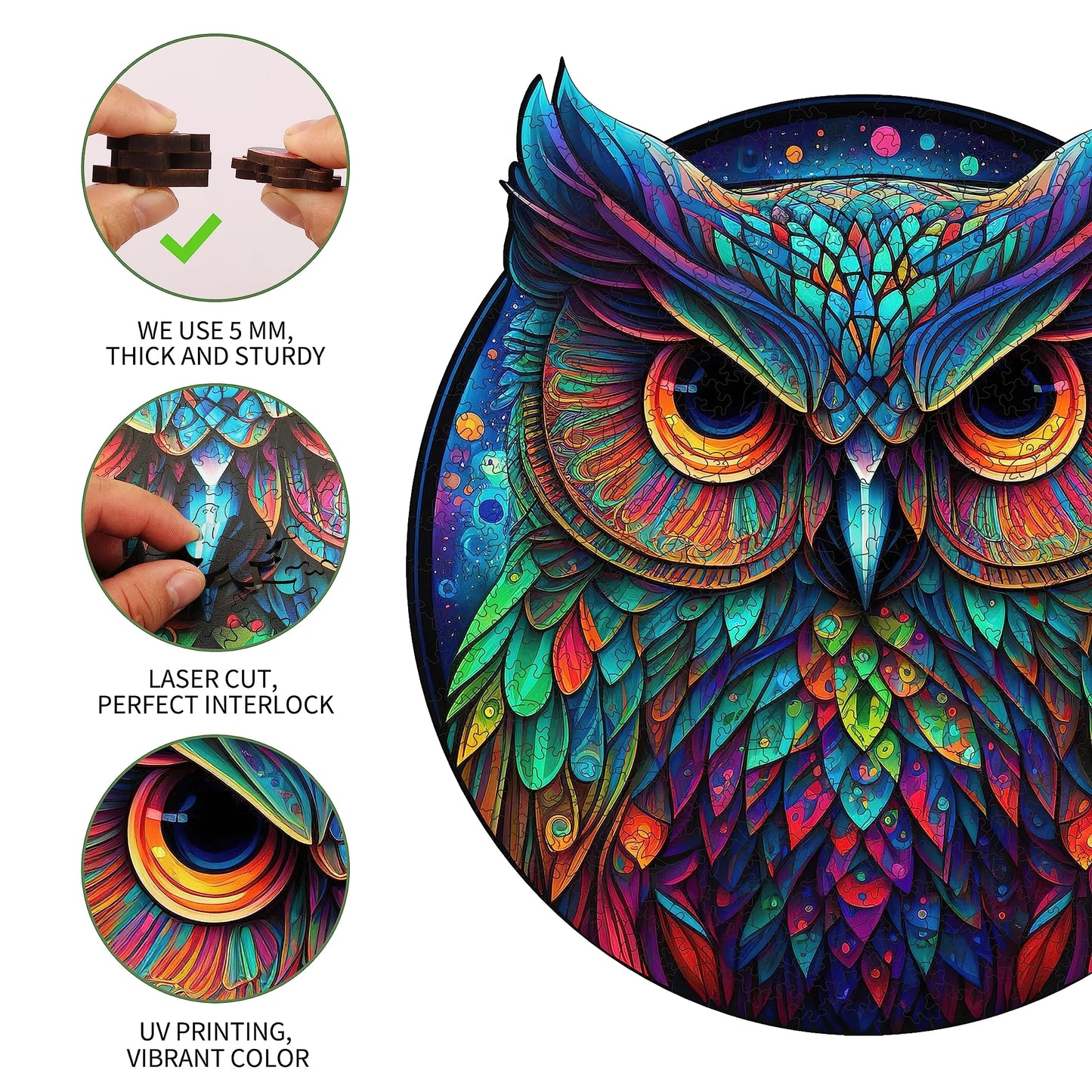 Cute Owl, Wooden Jigsaw Puzzles