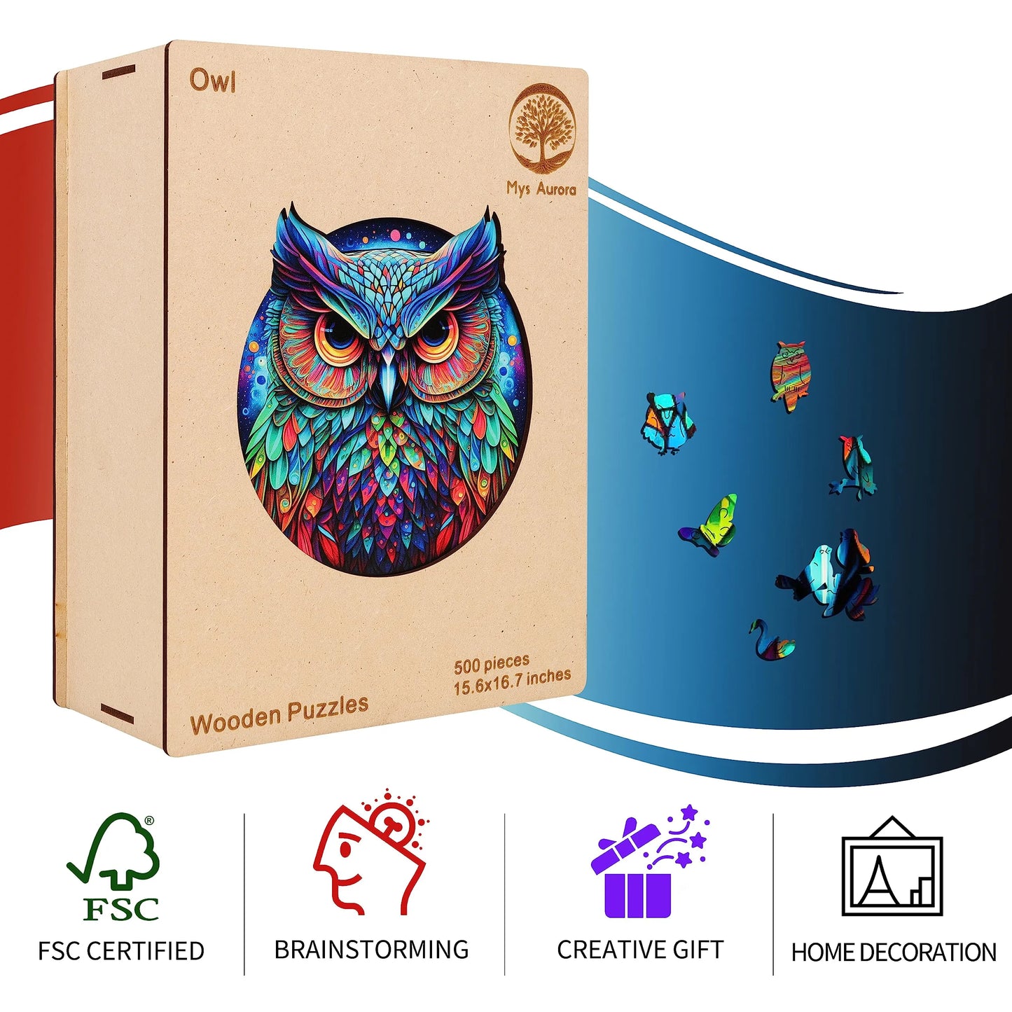 Cute Owl, Wooden Jigsaw Puzzles