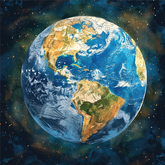 Space Earth, Wooden Jigsaw Puzzles