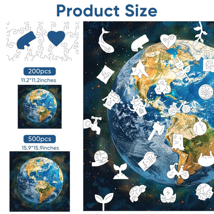 Space Earth, Wooden Jigsaw Puzzles