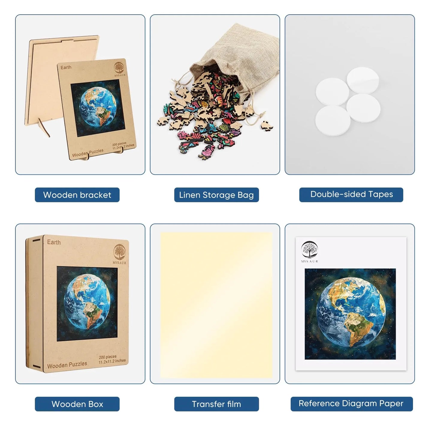 Space Earth, Wooden Jigsaw Puzzles