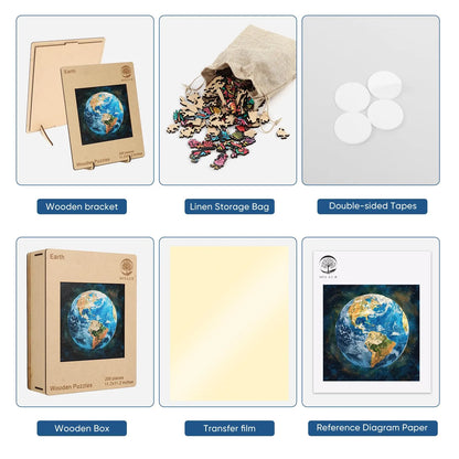 Space Earth, Wooden Jigsaw Puzzles