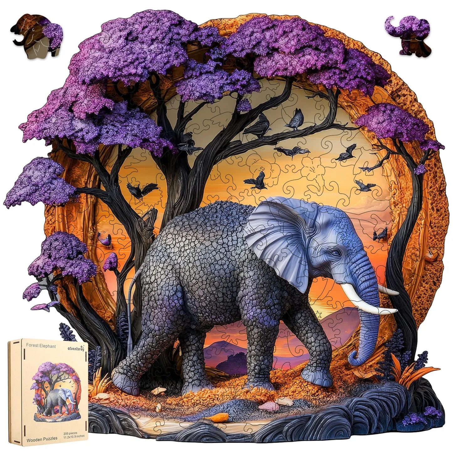 Elephant Forest, Wooden Jigsaw Puzzles